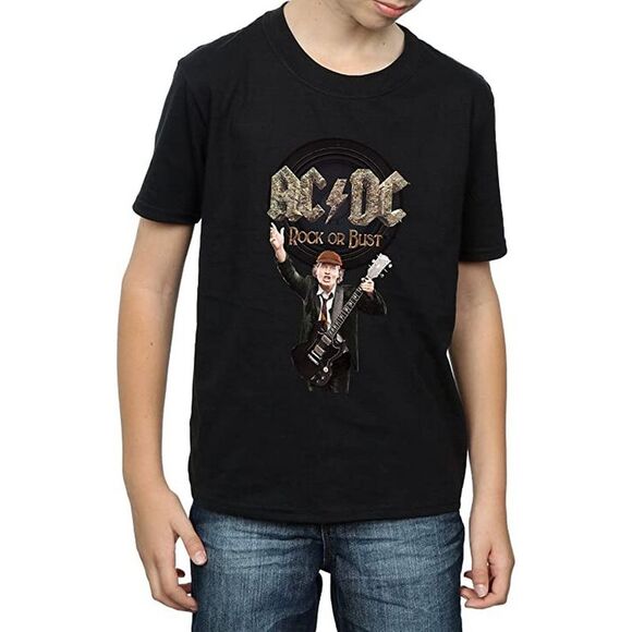 AC/DC | Shirts & Tops | Acdc Boys Rock Or Bust Angus Young Cotton ...